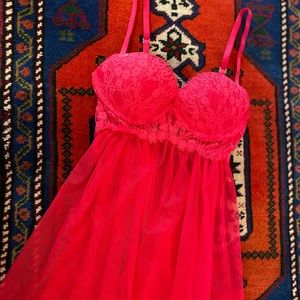 Lightly Lined Sheer Mesh & Lace Babydoll